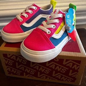 NIB Vans Old Skool Elastic neon colorblock sneakers